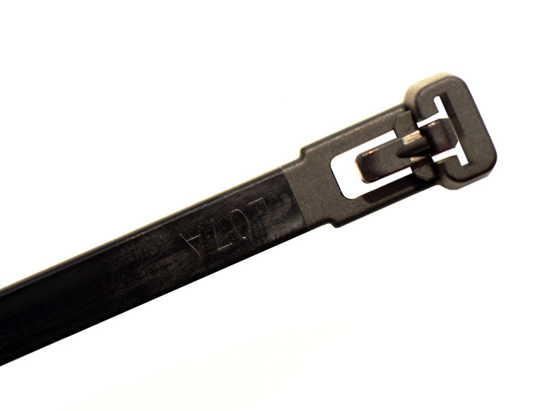 Releasable Reusable Zip Ties - 6" Long - 50 Lbs Tensile Strength - 100 pack - UV Black