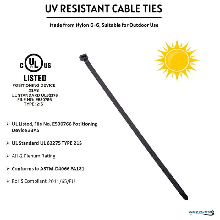 Black Cable Ties - UV Resistant