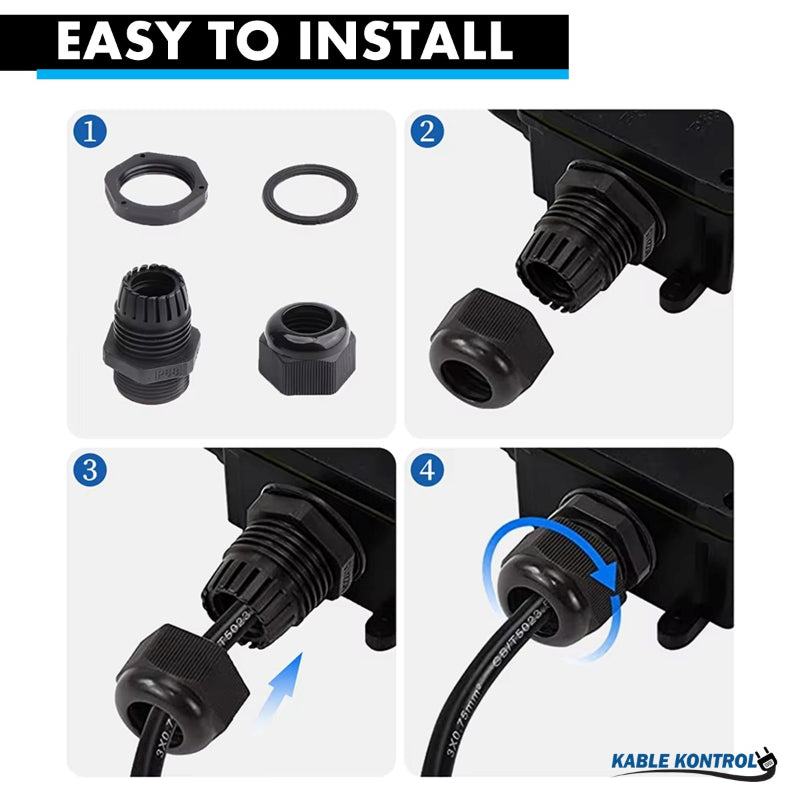 Straight Nylon Cable Glands - PG Thread