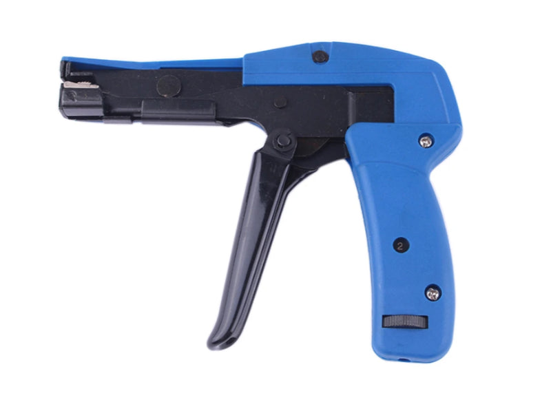Kable Kontrol™ Zip Tie Tool Tension Gun and Cutter - For Nylon Zip Ties 18 to 50 Lbs Tensile Strength - Metal Body - Blue