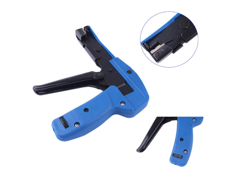 Kable Kontrol™ Zip Tie Tool Tension Gun and Cutter - For Nylon Zip Ties 18 to 50 Lbs Tensile Strength - Metal Body - Blue