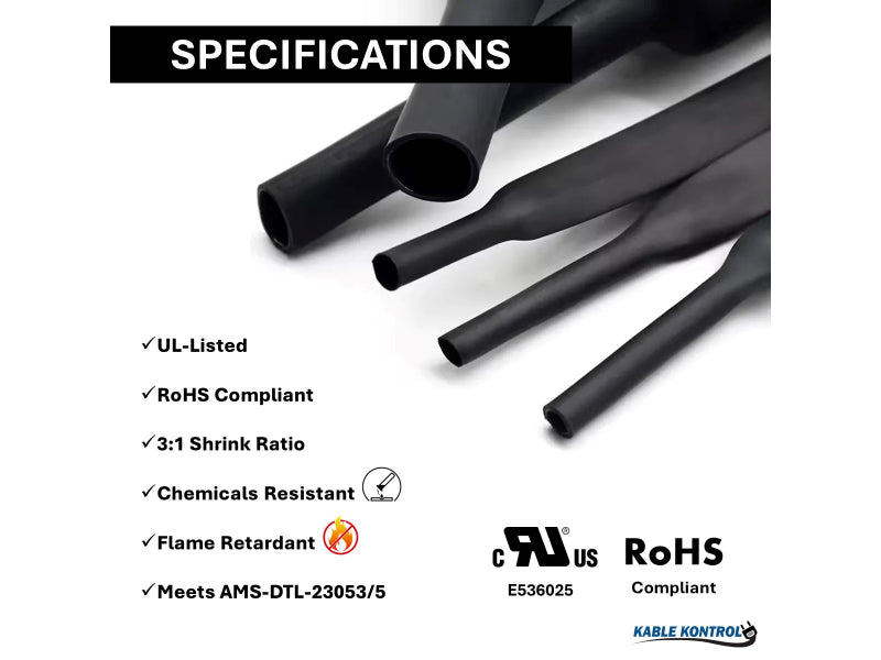 Heat Shrink Tubing - Single Wall - Polyolefin - 3:1 Ratio