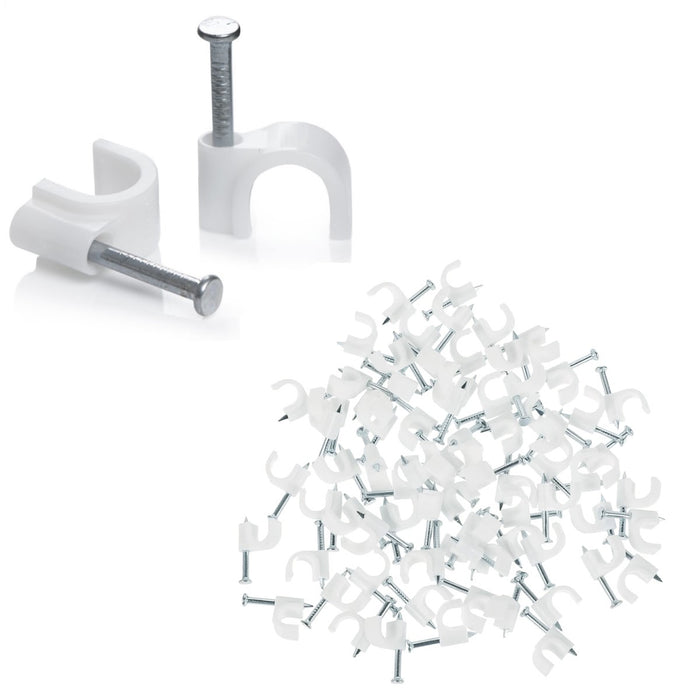 Cable Clips with Steel Nails, White, 360 pcs, 4mm 5mm 6mm 8mm 10mm, Wire  Clips, Cord Clips, White Cable Clips - Bates Choice