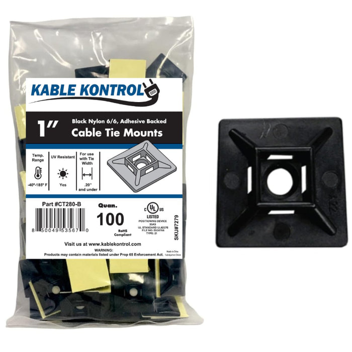 Adhesive Cable Tie Mounts — KABLE KONTROL