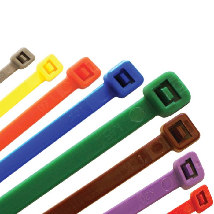 Zip Ties - 11" Long - 100 Pc Pk - Fluorescent Yellow color - Nylon - 50 Lbs Tensile Strength