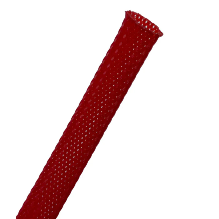 Expandable PET Braided Cable Sleeving - Red