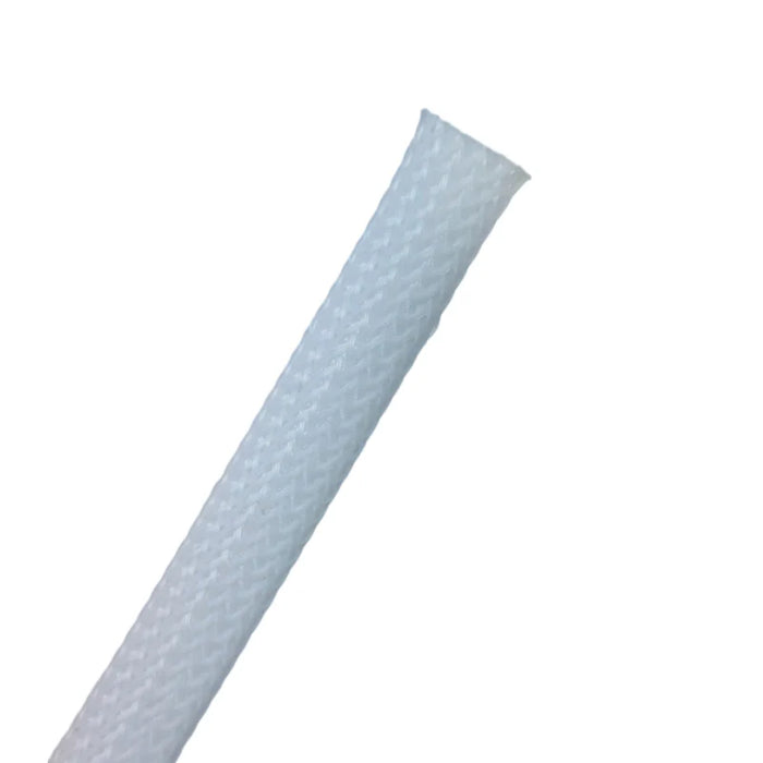 Expandable PET Braided Cable Sleeving - White