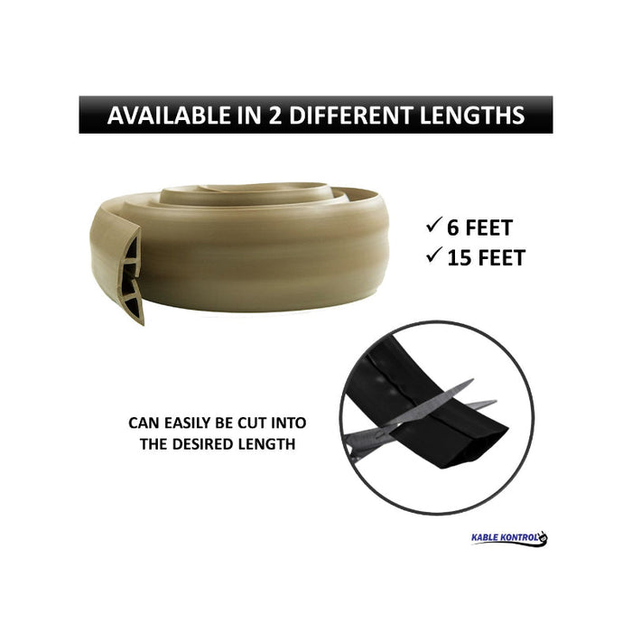 PVC Floor Cord Cover Kit - 15' Long - Tan