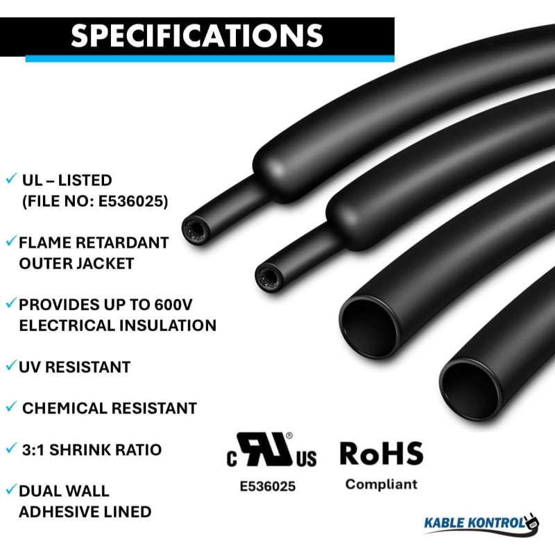 Heat Shrink Tubing - Dual Wall - Polyolefin - 3:1 Ratio