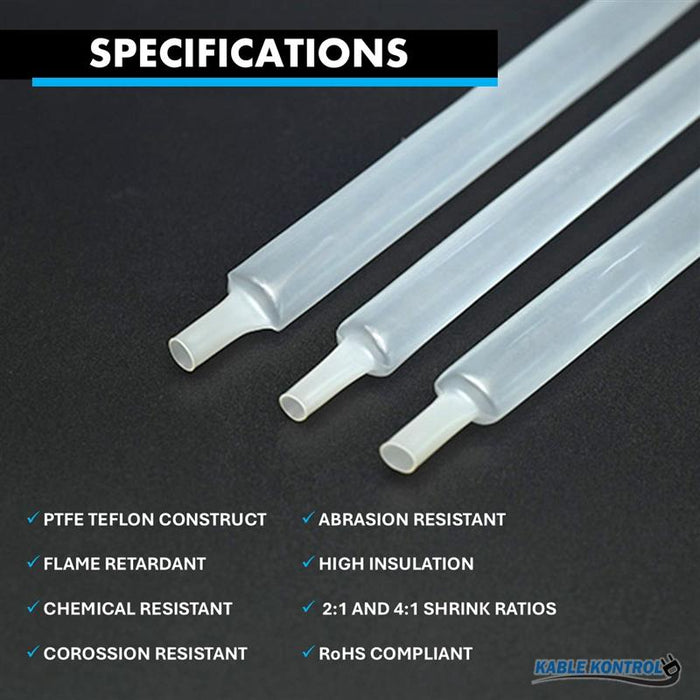 PTFE Teflon Heat Shrink Tubing 2:1
