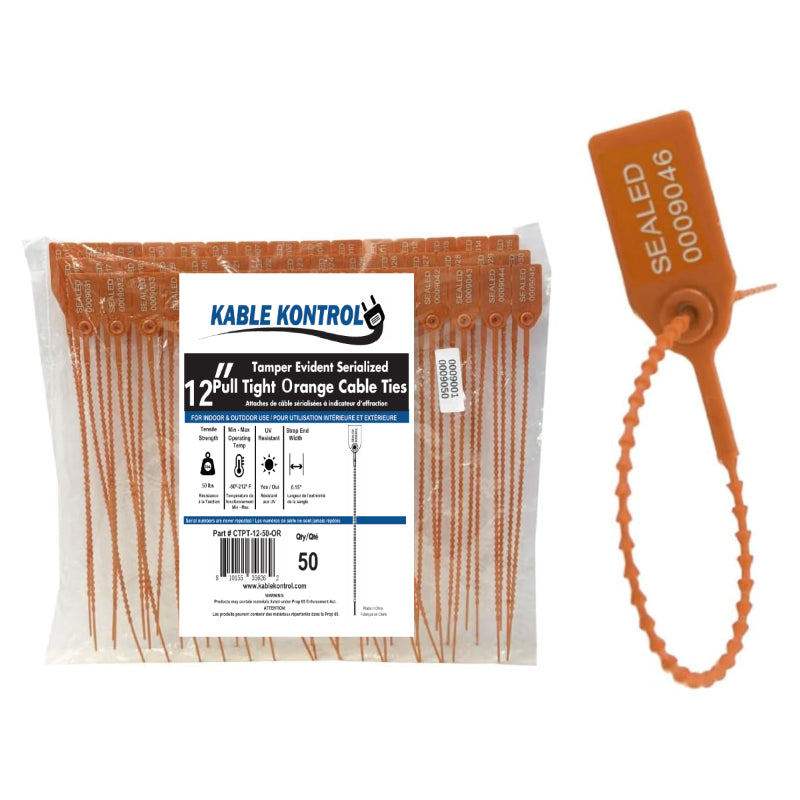 Pull Tight Identification & Serialized / Numbered Zip Ties