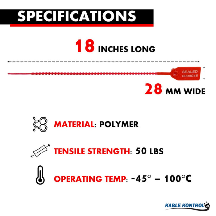 Pull Tight Identification & Serialized / Numbered Zip Ties