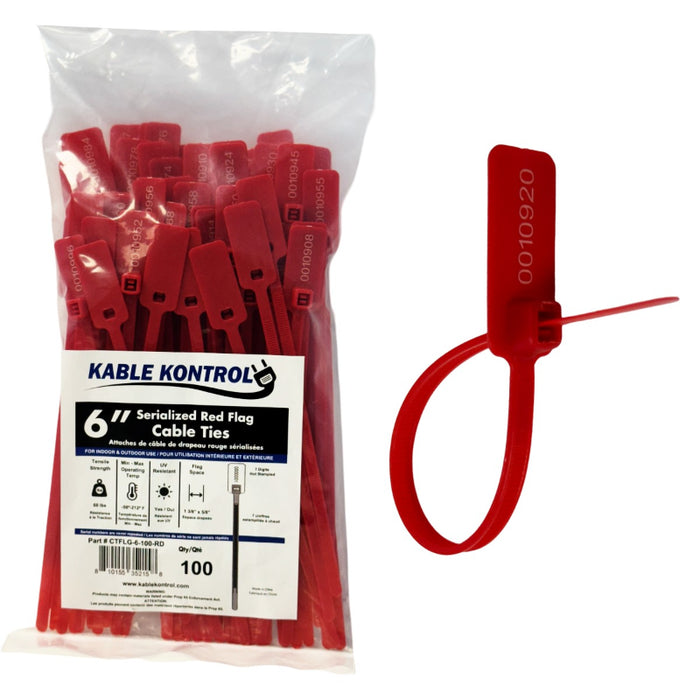 Serialized Flag Identification Numbered Cable Zip Ties