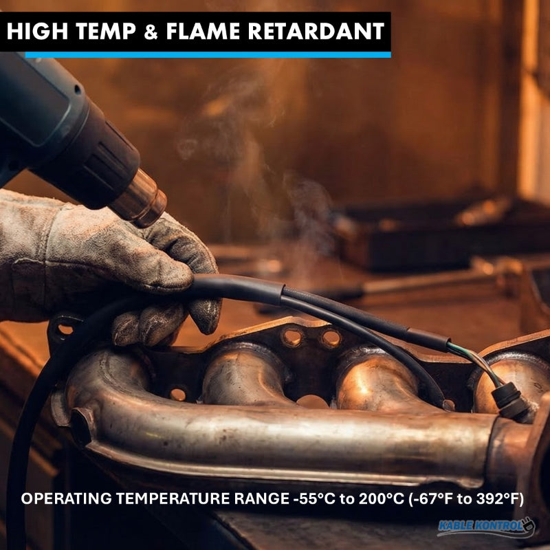 High Temp & Fluid Resistant Heat Shrink Tubing - Viton (FKM) - Single Wall - 2:1 Ratio