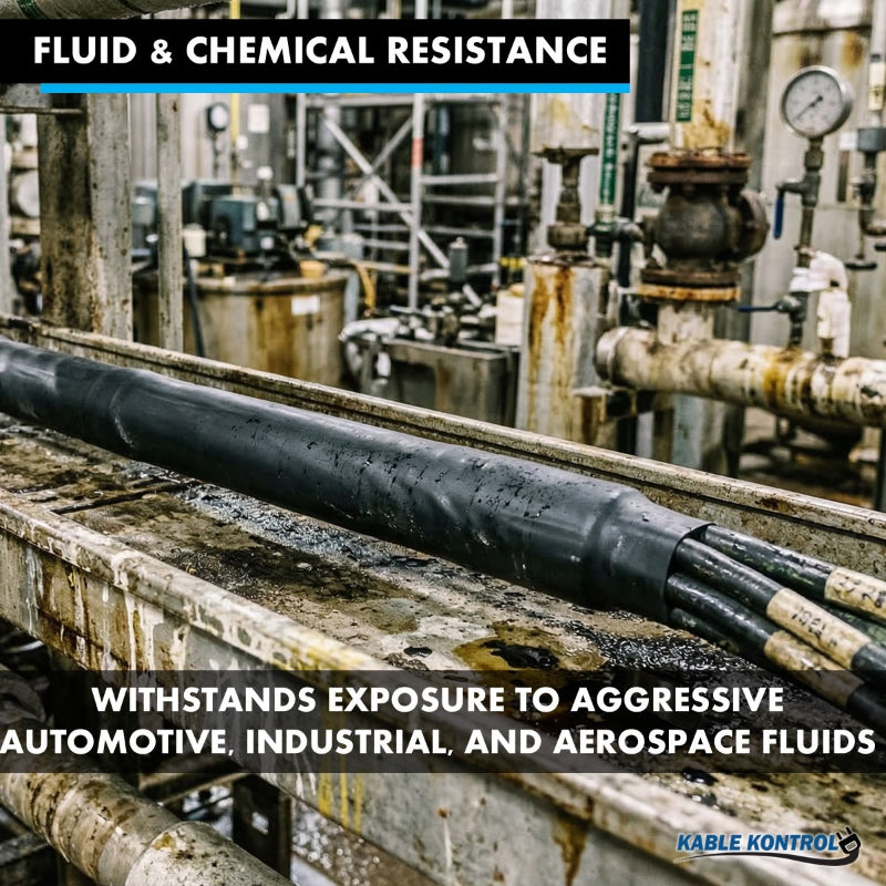 High Temp & Fluid Resistant Heat Shrink Tubing - Viton (FKM) - Single Wall - 2:1 Ratio