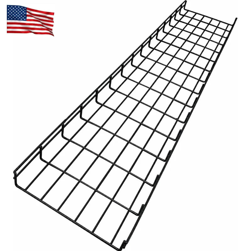 Powder Coated Steel Wire Mesh Cable Tray - Black
