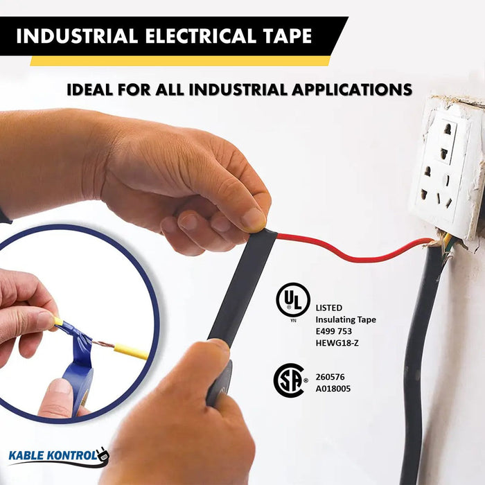 White PVC Electrical Tape - 3/4" Wide x 66' Long - 1 Pc