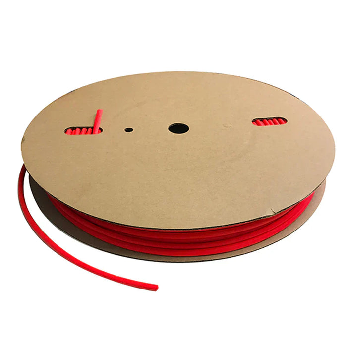 100 Foot Roll Of Red 3/8" Polyolefin Heat Shrink Tubing - 2:1 Shrink Ratio