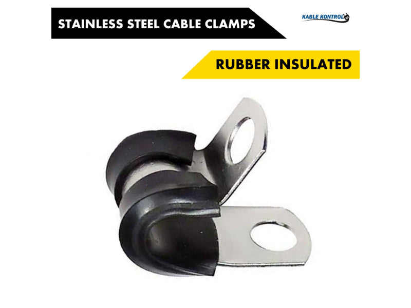 Stainless Steel Cable Clamps - Rubber Insulated