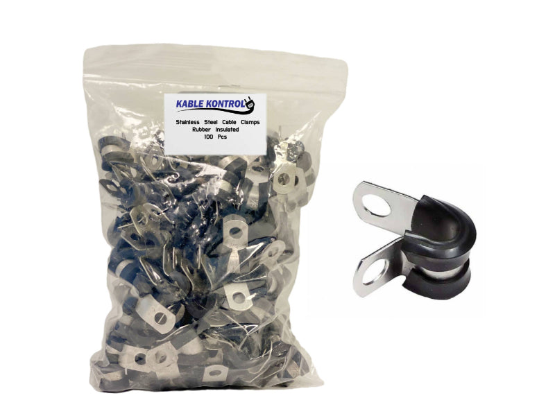 Stainless Steel Cable Clamps - Rubber Insulated