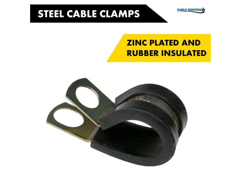 Steel Cable Clamps - Zinc Plated & Rubber Insulated