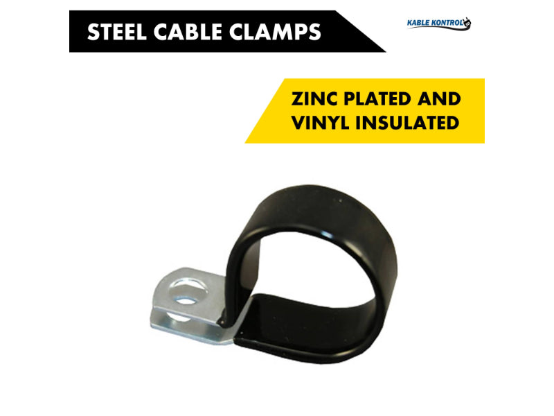 Steel Cable Clamps - Vinyl Insulated & Zinc Plated