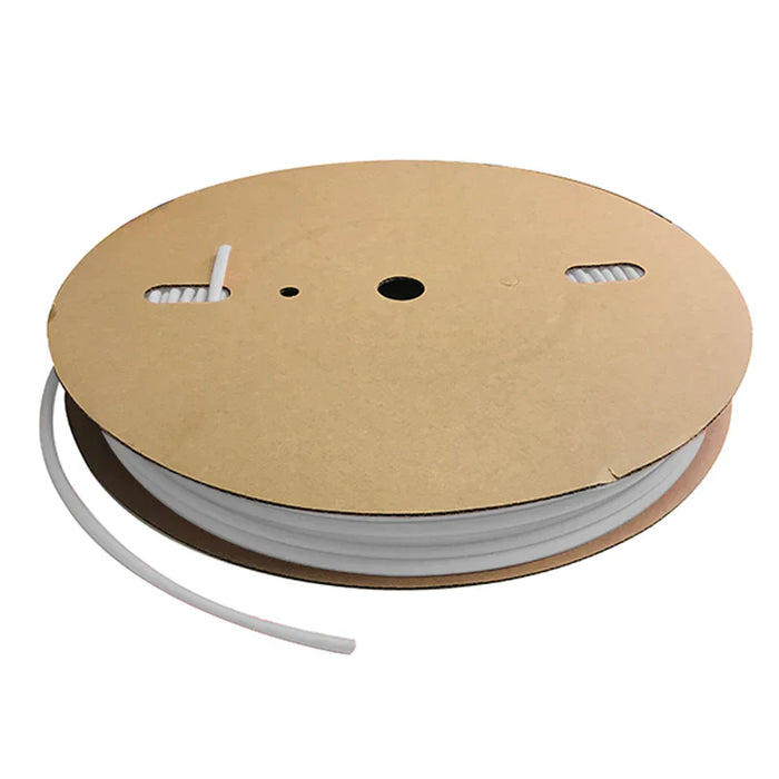 White Polyolefin Heat Shrink Tubing - 100 FT Roll, 2:1 Shrink Ratio, 1/8" Size