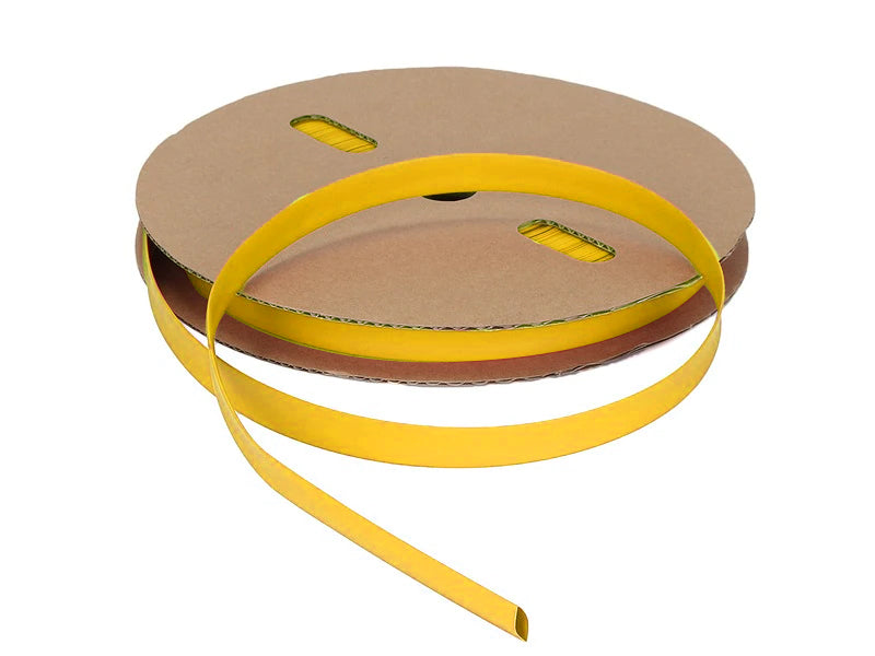 3:1 Heat Shrink Tubing - Single Wall Polyolefin - 1/2" Inside Diameter - 200 Ft Spool - Yellow
