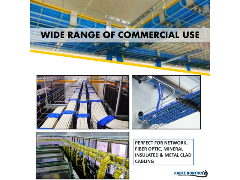 Wire Mesh Cable Tray Straight Section - Electro-Zinc Resistant Steel - 8" W x 2" D x 10' L - Chrome Finish