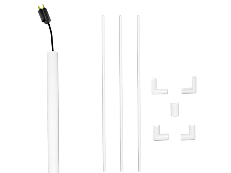 TV Wall Cord Cover Cable Raceway - 8 Piece Kit - 0.43" W x 0.5" H Channel Size