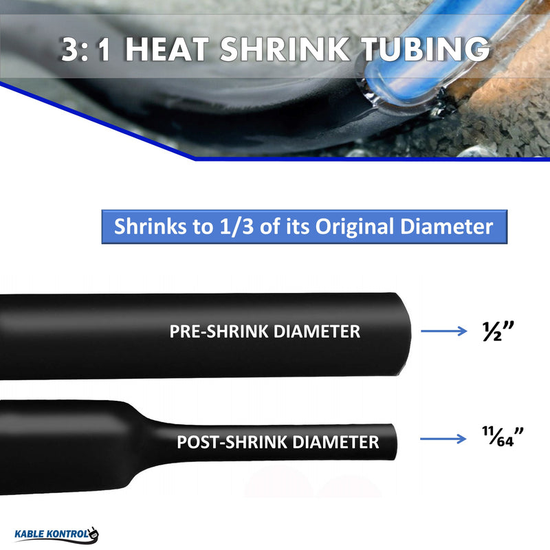 Heat Shrink Tubing - Dual Wall Adhesive Lined - Polyolefin - 3:1 Ratio