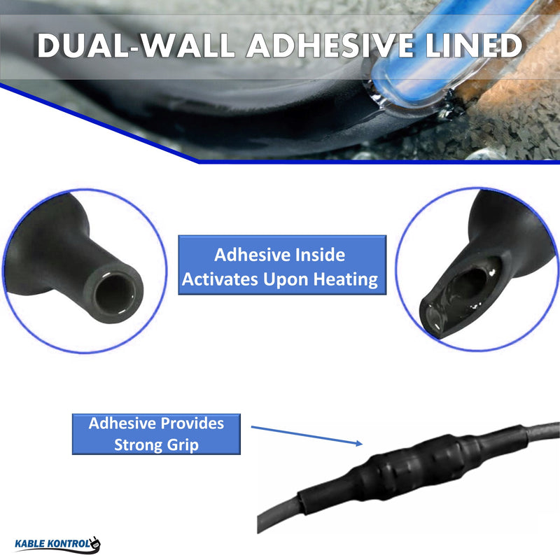 Heat Shrink Tubing - Dual Wall Adhesive Lined - Polyolefin - 3:1 Ratio