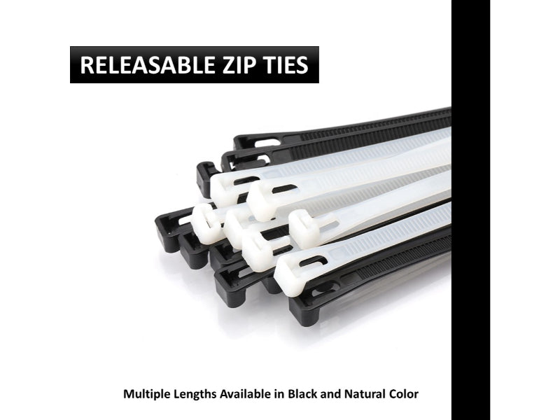Releasable Reusable Zip Ties