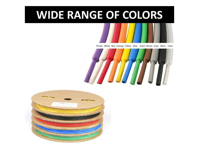 Rolled up cut lengths of 2:1 heat shrink tubing White