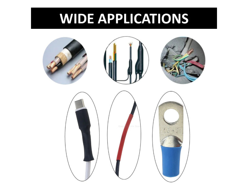 Rolled up cut lengths of 2:1 heat shrink tubing White