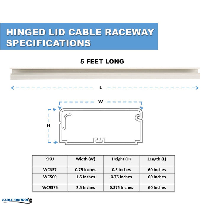Hinged Lid Cable Raceway - WC337 Series — KABLE KONTROL