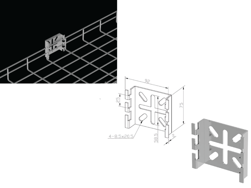 Spider Bracket accessory for cable tray