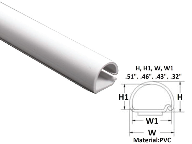 Rounded Wall Cord Cover Cable Raceway - WC301 Series